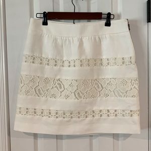 Loft lace and linen skirt